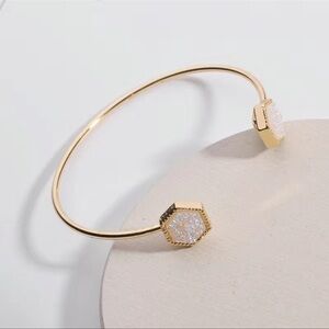New, 14K Gold Plated, Druzy Bracelet